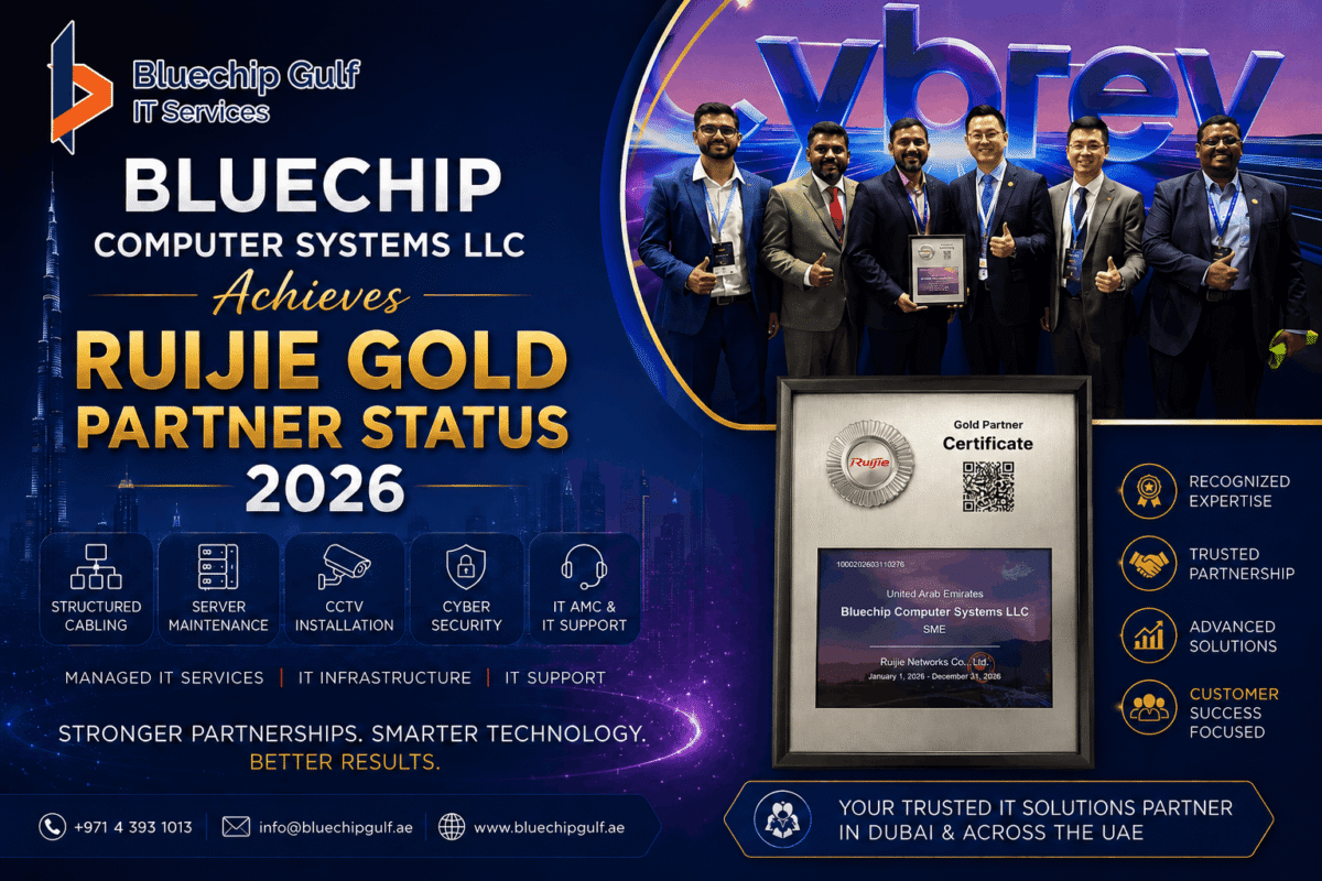 Bluechip Achieves Ruijie Gold Partner Status in the UAE for 2026